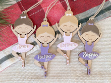 Load image into Gallery viewer, Ballerina Ornament | Personalized girls Christmas ornament | girls dance ornament | girls ballet ornament