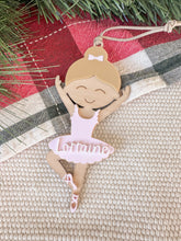 Load image into Gallery viewer, Ballerina Ornament | Personalized girls Christmas ornament | girls dance ornament | girls ballet ornament
