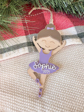 Load image into Gallery viewer, Ballerina Ornament | Personalized girls Christmas ornament | girls dance ornament | girls ballet ornament