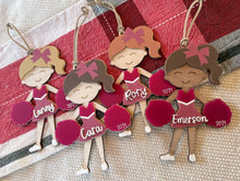 Load image into Gallery viewer, Cheerleader Ornament | Personalized girls Christmas ornament | girls dance ornament | girls cheer ornament