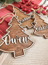 Load image into Gallery viewer, Tree Shape Name Ornament