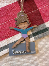 Load image into Gallery viewer, Gymnastics Ornament | Personalized girls Christmas ornament | girls gymnast ornament | girls tumbling ornament