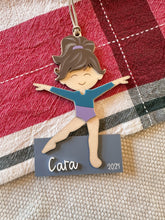 Load image into Gallery viewer, Gymnastics Ornament | Personalized girls Christmas ornament | girls gymnast ornament | girls tumbling ornament