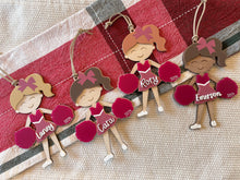 Load image into Gallery viewer, Cheerleader Ornament | Personalized girls Christmas ornament | girls dance ornament | girls cheer ornament