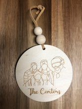 Load image into Gallery viewer, Custom Hand Drawn Ornament - Laser engraved