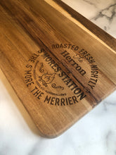 Load image into Gallery viewer, 16.5" x 7.25" Acacia Charcuterie Board (Custom Engraving Included)