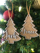 Load image into Gallery viewer, Tree Shape Name Ornament