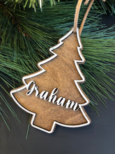Load image into Gallery viewer, Tree Shape Name Ornament