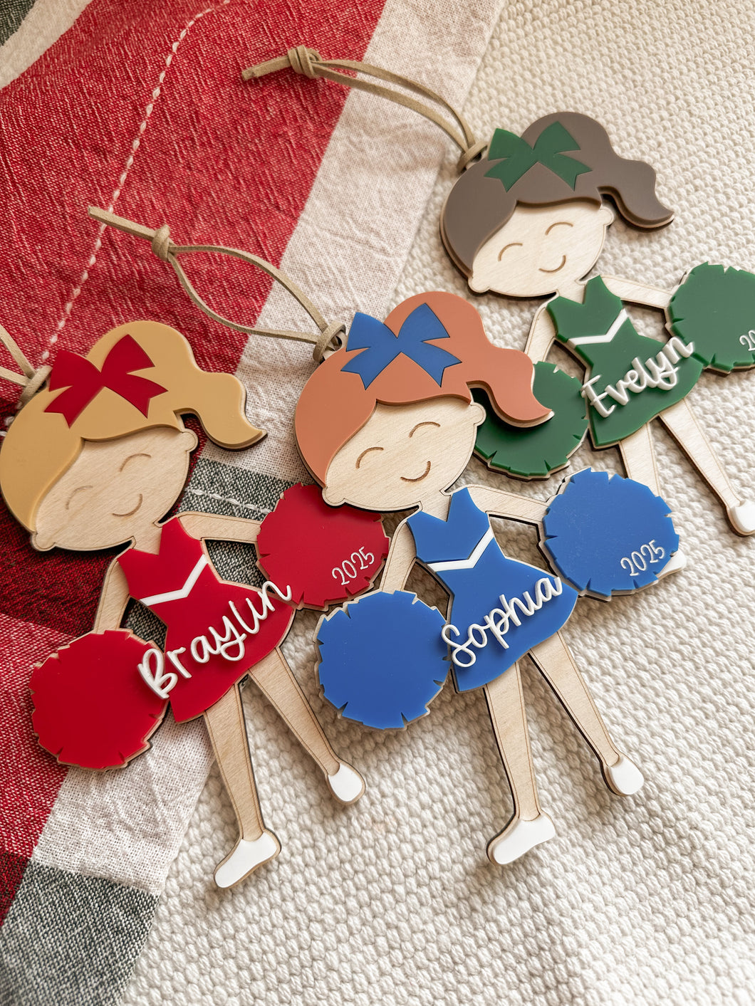 Cheerleader Ornament | Personalized girls Christmas ornament | girls dance ornament | girls cheer ornament