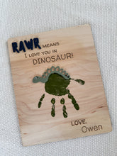 Load image into Gallery viewer, I love you in dinosaur sign
