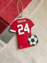 Load image into Gallery viewer, Personalized Soccer Ornament | Custom Soccer Christmas Ornament | Soccer ball ornament | Personalized Soccer Keepsake | Personalized Fútbol
