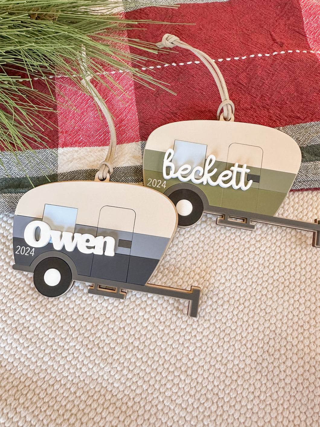 Camper Ornament | Personalized camping Christmas ornament | retro camper Christmas ornament | Glamping ornament