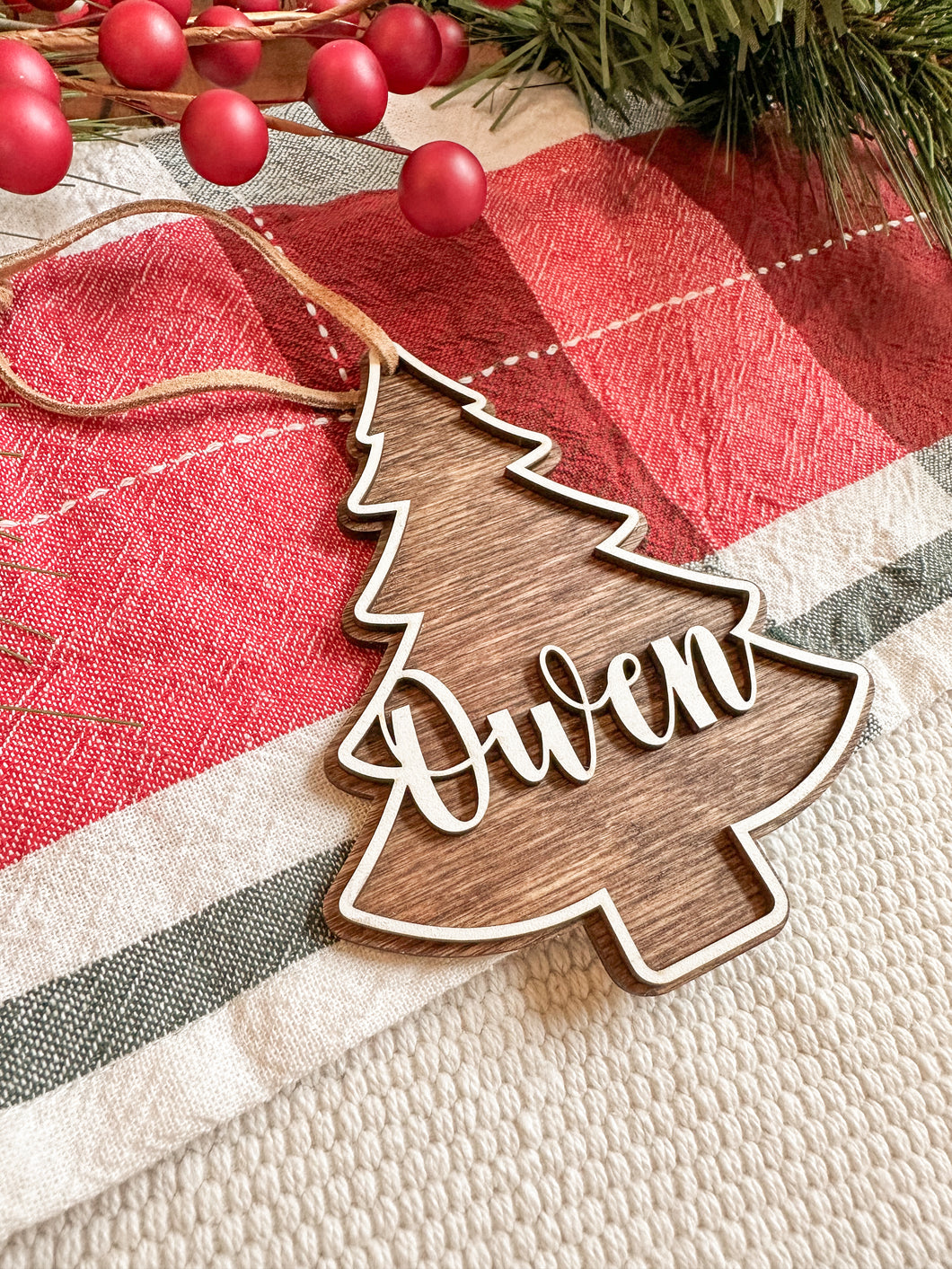 Tree Shape Name Ornament