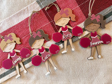 Load image into Gallery viewer, Cheerleader Ornament | Personalized girls Christmas ornament | girls dance ornament | girls cheer ornament
