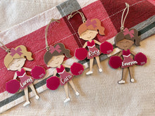 Load image into Gallery viewer, Cheerleader Ornament | Personalized girls Christmas ornament | girls dance ornament | girls cheer ornament
