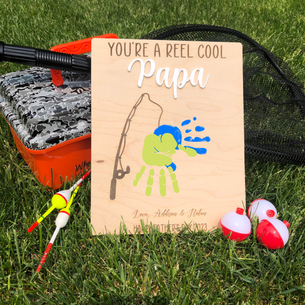 Father’s Day Fishing Handprint board