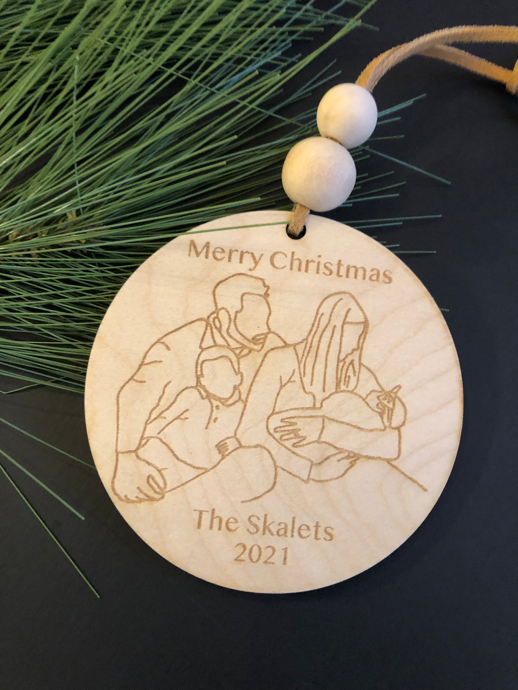 Custom Hand Drawn Ornament - Laser engraved