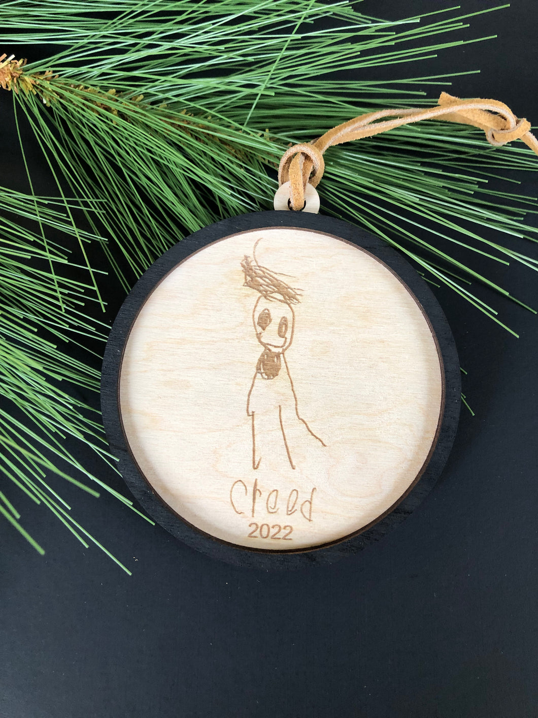 Child’s Drawing Engraved Ornament