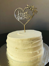 Load image into Gallery viewer, Happy Birthday Heart Cake topper
